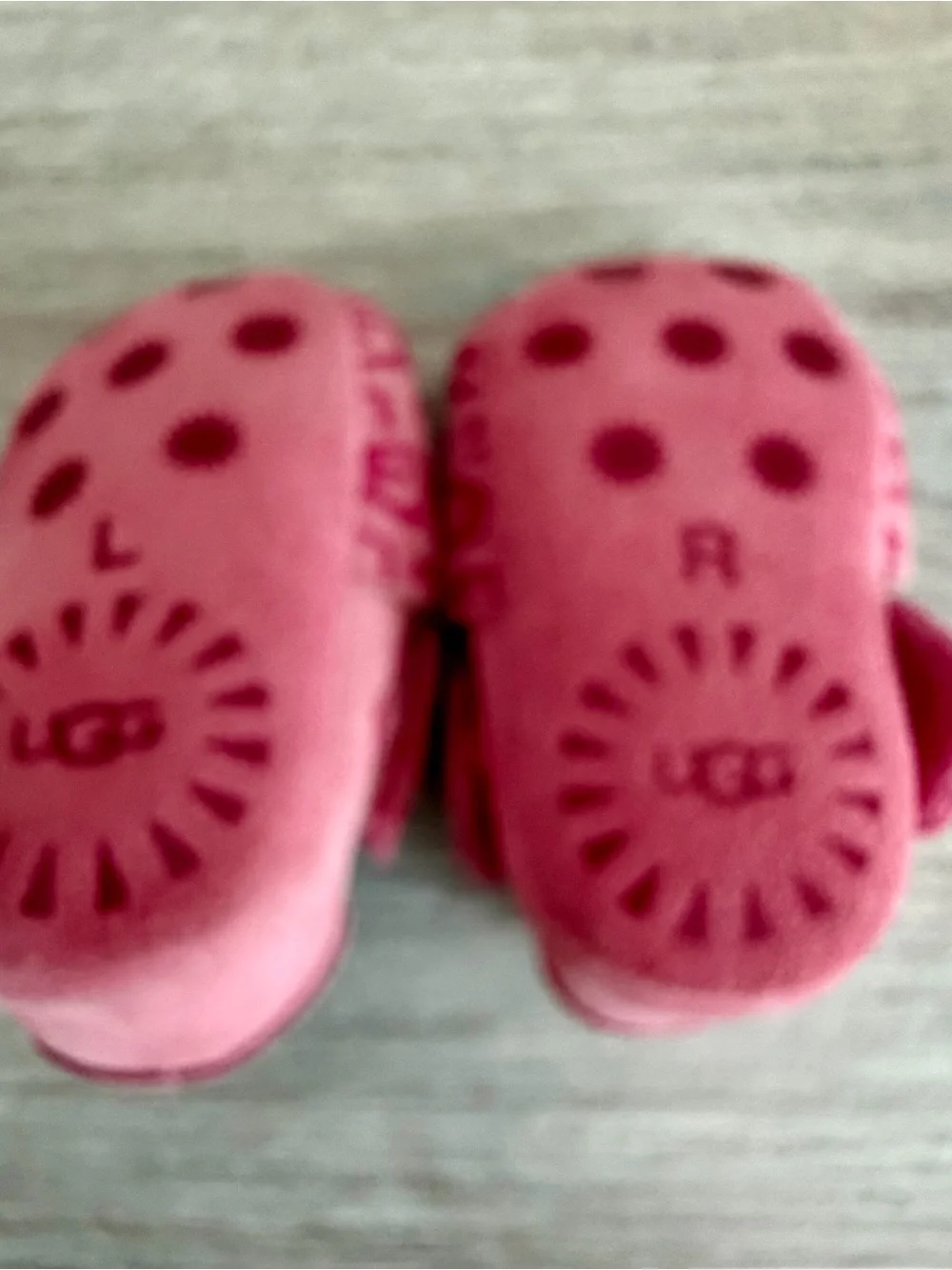 UGG Suede Light Dark Pink Logo Baby Slip-On Booties Designer Slippers 1